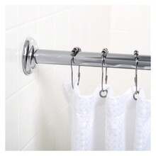 Adjustable Shower Rod, 44" To 72", Permanent Wall-Mounted Shower Rod, Easy To Install, Rust Resistant, Chrome - Multicolor - View 2