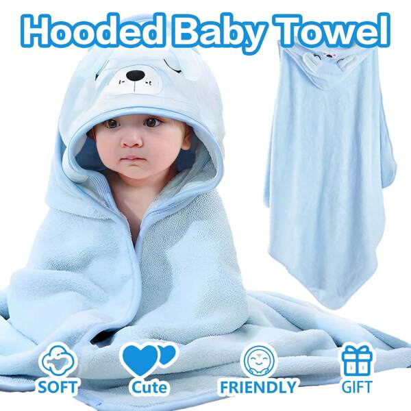 Cartoon Animal Baby Bath Towel, Soft And Comfortable, Strong Water Absorption, Multiple Styles To Choose From, Ideal Bath Towel For Babies, Halloween, Thanksgiving And Christmas Gifts
