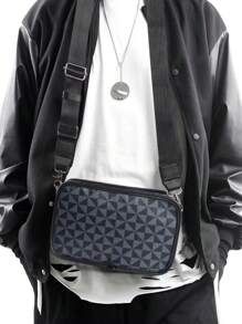 Crossbody Bag Sling Bag Shoulder Bag Square Bag Multifunctional Waterproof For Back To School College For Business Travel PU Leather Minimalist Retro Business Streetwear Stylish For Men For Boys For College Student Boyfriend Gift