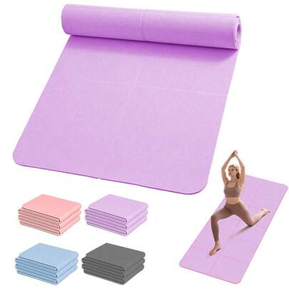 1pc Multicolor Folding Yoga Mat Thick Yoga Mat Water Proof Yoga Mat Comfortable No-Slip Yoga Mat 183*61*0.4cm Soft Cushion Fitness Mat Double-Sided Anti-Slip Yoga Mat Exercise Mat For Sports Fitness, Gymnastics, Exercise, Pilates, Workout At Home, Sports Socks, Fitness Socks Yoga Socks Pilates Socks