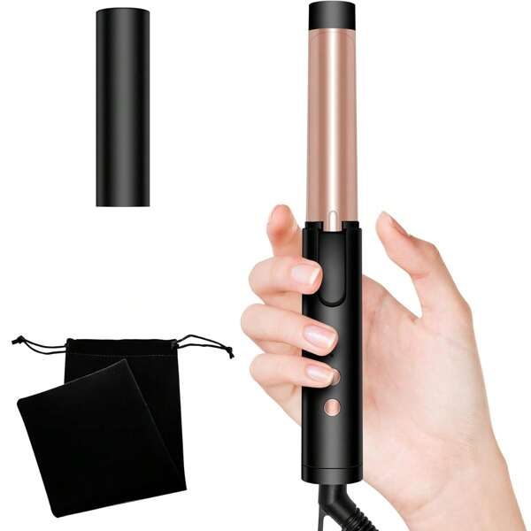Travel Curling Iron, 1 Inch Mini Curling Iron For Short Hair, Portable Travel Size 3 Heating Settings, Ceramic Mini Hair Curler, 110V-240V Curler Wand WIth Protect Cover