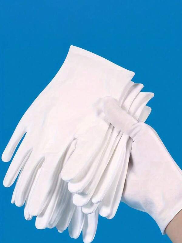 1/2/3/5/10Pairs White Gloves, Suitable For Eczema And Dry Hands - Breathable Work Gloves With Lining - Moisturizing SPA Soft Jewelry Inspection Gloves - Elastic Fit Cloth Gloves, Suitable For Most Women