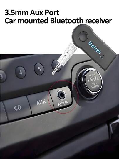 Aux Car Bluetooth 5.0 Receiver 3.5mm 3.5 AUX Jack Stereo Music Audio Car Transmitter Speaker Amplifier Wireless Adapter With Mic,Mini Bluetooth Receiver Transmitter 2-In-1 ACC Lossless Sound Quality Call Navigation Stereo, Speaker Phone Car Entertainment Game Console Headphone Wireless Linker,Valentine's Day Battery Capacity:55mAh