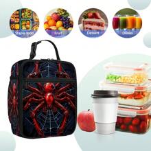 Bolsa de almuerzo con estampado de araña, bolsa térmica, bolsa de transporte portátil, bolsa refrigerante, bolsa de almuerzo multifuncional para el trabajo, viajes, picnics