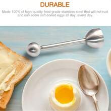 1/2pcs Premium Stainless Steel Egg Cutter, Hard Boiled Egg Peeler, Egg Slicer, Egg Shell Opener, Sturdy Multifunctional Egg Cracker, Boiled Egg Opener - Multicolor - View 7
