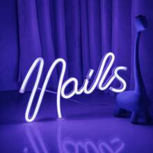 Luz de letreiro LED neon, luz de decoração para salão de beleza com base de toque, lâmpada de atmosfera para design de unhas