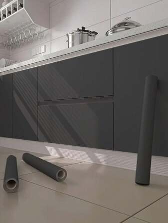 1 pièce Papier peint PVC noir mat, auto-adhésif, amovible et non collant, imperméable, anti-moisissure et résistant à la chaleur, convient pour la décoration du salon, de la salle à manger et de la chambre à coucher