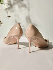 8 cm Chaussures à talons hauts à bout pointu en cuir verni pour femmes, sexy, mode classique, polyvalentes. Cadeaux de Noël et d'hiver