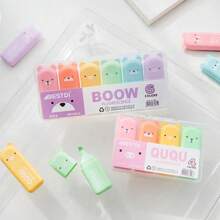1set,Mini Highlighter,Tiny Markers With Fluorescent Colors Bear Shaped Highlighter,Macaroon Colour Pens,Color Marker, Ledger Pen, Back To School, School Supplies, Cute Kawaii Stationery, Colors For School, Markers, Stationery, Writing Pens, Colored Markers