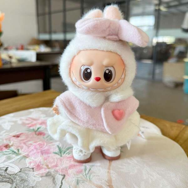 Novo vestido de princesa rosa de 17 cm, pingente fofo de xale com manto de princesa, 15 cm de altura (apenas vestido)