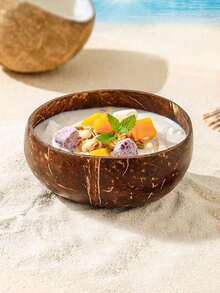 1 Stück / 2 Stücke natürliche Kokosnuss Schale und Holzlöffel Set, gesunder vegetarischer Salatschale, Milchshake Schale, natürliche Mode und hitzebeständig - geeignet für Reis, Suppe, Nudeln, Küchenutensilien, Tischzubehör, handgefertigtes Kokosnussschalen- und Holzlöffel-Set, weiches Holzmaterial, perfekt für Salat, Obst und Getreide, Kokosnussschale, Kokosnussschale, runde Retro Schale, Smoothie Dessert Schale geeignet für das Essen, Schulmaterial, Weihnachtsgeschenke