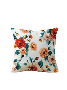 1pc/4pcs Colorful Butterfly & Floral Printed Throw Pillow Case, Home Decor Sofa Cushion Covers For Bedroom, Car