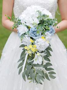 1 Stück Braut Blumenstrauß Hochzeit Abwurf Brautstrauß künstliche Rosen Blumen Abwurf Brautstrauß Hochzeitszeremonie Jahrestag