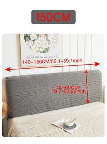 1 husă de pat Jacquard Geometry, husă de protecție pentru tăblia de pat elastică în culoare solidă, husă de pat moale și confortabilă, elasticitate ridicată, ușor de instalat, husă universală pentru noptieră pentru toate anotimpurile