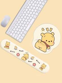 Disney Disney Winnie The Pooh Ergonomic Wrist Rest Mouse Pad & Laptop Mat - Official Licensed Multi-Functional Desk Pad With Premium Silicone Core & Milk-Silk Surface, Non-Slip Rubber Base For Office/Home/Gaming Comfort (Vivid Printing Technology, Aesthetic Desktop Decor Accessory), School Supplies, Back To School