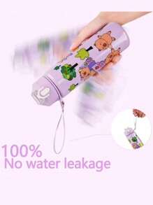 Vaso de agua de 790ml con diseño de Capibara de unicolor 2025, taza de plástico con pajita para niños y niñas, atractiva para uso portátil al aire libre