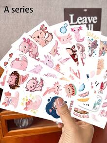 Cute Cartoon Dinosaur Boys Girls Temporary Stickers, Waterproof Fake Body Painting Stickers, Rectangular, Lasts 2-5 Days, Funny Arms, Cartoon Fashion Y2k Stickers, Stationery Stickers, Children's Day, Easter Gifts , Back To School Gifts - Multicolor - View 9