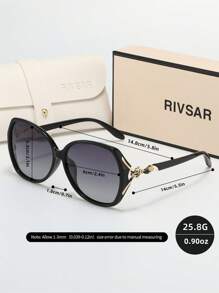RIVSAR Óculos de Sol Vintage Fashion Polarizados para Mulheres Plus Size com Cabeça de Raposa, Elegante para Uso Externo, Casual, Festa, Viagem, Proteção Solar em Feriados, Presente de Marca Premium para Feriados, Dia dos Namorados, Natal, Halloween