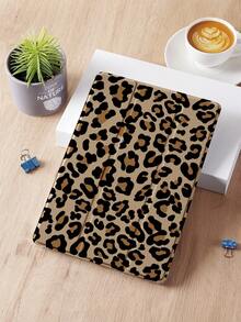 猎豹印花 1 件黑棕色豹纹平板电脑保护壳，带铅笔槽，防摔，睡眠/唤醒支持，兼容三星和 iPad - 彩色 - 查看 4