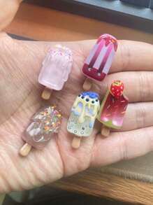5pcs Refrigerator Magnet Fruit Ice Cream Popsicle Strawberry Watermelon Simulation Food Play Home Decoration DIY Magnet
