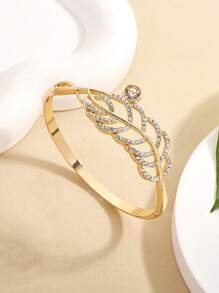 Fashion Feather Rhinestone Charming Girl Bracelet Bangle Gift Party