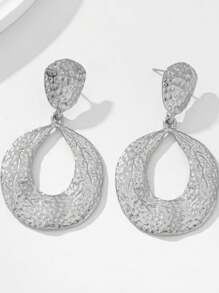 1 pieza Aretes de gota de agua hueca, minimalista y práctica de uso múltiple