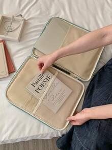 Funda para portátil estilo coreano, bolsa para portátil multifuncional y con absorción de golpes compatible con portátiles de 10/11/12.9 pulgadas y 13 pulgadas - verde menta - Ver 5