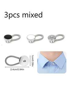 3/6/9/12/18 Piezas Botones extensores de cuello, Extensores de cuello invisibles cómodos y premium, Extensores de botones para camisas, trajes y pantalones de vestir, y abrigos de hombres y mujeres - Multicolor - Ver 27