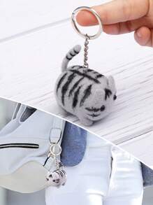 1 Set Beginner's Cat-Themed Wool Felt DIY Kit, Includes Wool Materials, Basic Accessories And Instructions For Handmaking Felt Toys And Decorations