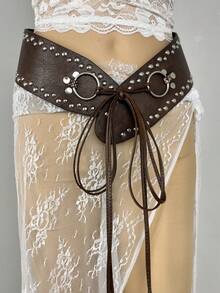 Y2K必备单品！朋克铆钉系带流苏腰带 - 甜美又酷炫的街头风必备单品，亮眼配饰，拍照完美，适合夏季、返校季、秋季、万圣节等场合。