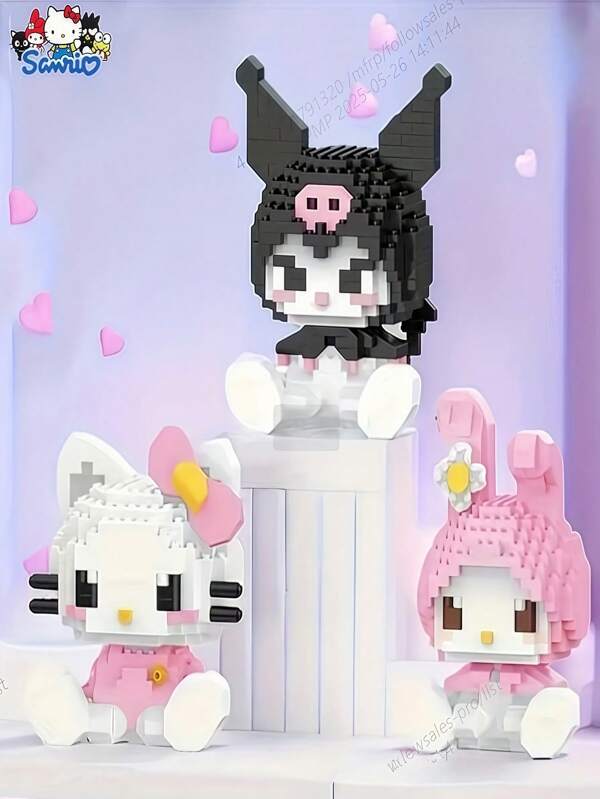 Sanrio Kit de modelo de tijolos de personagens Sanrio 1 peça - Coleção de figuras de decoração de mesa - Quebra-cabeça educacional, presentes criativos para aniversários, Natal, melhor para o Natal