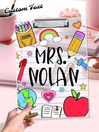 1pc Custom Teacher Clipboard With Teacher's Name Printed On It, Personalized Teacher Gift, Suitable For Teacher Appreciation Gift For Back To School Season, Teacher's Day And End Of Semester, Practical And Memorable Custom Stationery, Teacher's Day Gift, Mother's Day Gift, Father's Day Gift, Christmas Gift, Personalized Gift, Holiday Decoration, Multi-Functional, For Valentine's Day, For Mother's Day, For Birthdays, For Father's Day, For Graduation, For Weddings, For Housewarming,Multi-Functional, Ornamental,Reusable,Exquisite,Stylish,High-Quality,Colorful,Modern,Custom,Personalized,Unique,Ideal Gifts For Him,Ideal Gifts For Her,Boyfriend,Dad,Girlfriend,Mom,Family,Friends,Tea Room,Home,Garden,Office,For Anniversaries,For Valentine's Day,For Mother's Day,For Birthdays,For Father's Day,For Graduation,For Weddings,For Housewarming,Christmas Gift Supplies