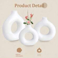 1pc/2pcs White Round Matte Vase, Modern Home Decor, Minimalist Nordic Bohemian Style For Wedding, Dining Table, Party, Living Room, Bedroom Gifts Birthday Graduation