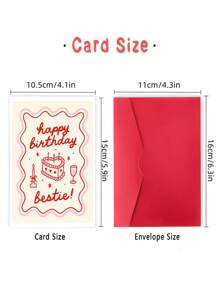 1 pieza Tarjeta de cumpleaños sincera para la mejor amiga con un poema de amor divertido, diseño rosa y blanco - Regalo de cumpleaños ideal de primavera para la mejor amiga, tarjeta de cumpleaños para la mejor amiga | Encantadora estética | Tarjeta de papel