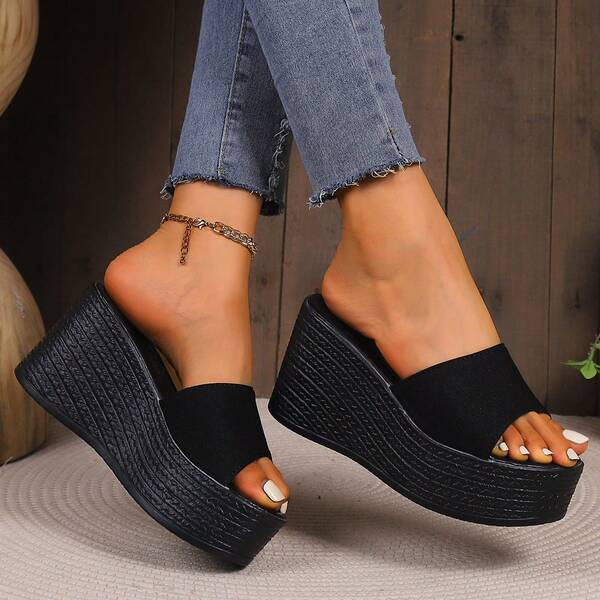 نعال صنادل نسائية بكعب سميك، صنادل مفتوحة الأصبع مربوطة بأربطة، أحذية كاجوال عصرية