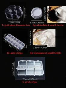 Nail Charms Storage Box Rhinestone Gem Transparent Plastic Empty Container Professional Rhinestone Beads Organizing Box Suitable For DIY Accessories Storage Fun Gift Storage Nail Charm Container