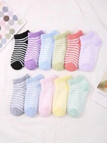 30 Pairs Colorful Polka Dot, Heart-Shaped, Bowknot Design Breathable Boat Socks, Suitable For Daily Wear, School Outfit And Sports, Great Christmas Gift