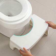 1pc Silla para ancianos, escalón para inodoro, taburete para caminar, taburete de ruedas para inodoros, taburete para sentarse en el inodoro, silla plegable antideslizante - Blanco - Ver 7