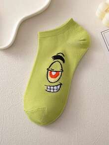 SPONGEBOB 1/3/5/10 pares de calcetines de tobillo para mujer con estampado de Bob Esponja, calcetines de dibujos animados divertidos y novedosos, calcetines transpirables y que absorben la humedad de corte bajo para uso diario en verano - Multicolor - Ver 6