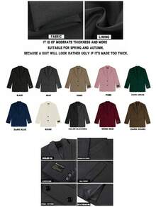 Women's Spring/Autumn Letter Printed Lapel NeckLong Sleeve Single-Breasted Casual Loose Blazer Jacket, Suitable For Banquet, Wedding, Festival, Party And Other Occasions