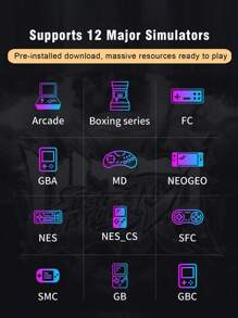 1pc New Game Console With Classic 4.3-Inch Large Screen Built-In 20000 Retro Nostalgic Games 12 Emulators For FC/GBA Supports Two-Player Battles Supports TV Connection Handheld PSP Pocket Handheld Arcade Joystick Holiday Gift