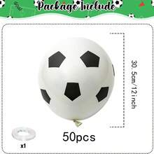 20pcs/50pcs Football Balloons, Black & White Soccer Ball Latex Balloons, Football Party Decorations, Sports Theme For Birthday, Baby Shower, Party Supplies - Multicolor - View 8