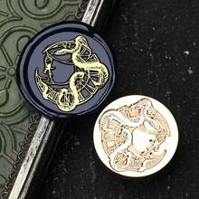 1pc NEW DARK SERIES Series Wax Seal Stamp, Vintage Sealing Stamp Head, Removable Brass Material, Fire Paint Seal Head For Wedding Invitations Gift Packaging Scrapbooking, DIY Handmade Gift Decoration, Cutting And Pasting Invitation Letter School Supplies, Back To School