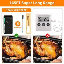 Smart Bluetooth Wireless Meat Thermometer With Digital Display App Compatible For Oven, Air Fryer, Smoker, Sous Vide Cooking (1 Probe Included)