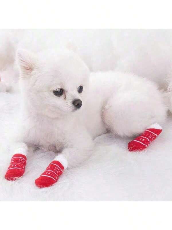 4pcs Christmas Cute Pet Dog Socks