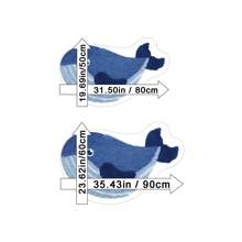 1 Piece Fine Yarn Imitation Cashmere Material Whale Shape Bathroom Rug, Soft And Comfortable, Rubber Non-Slip Backing, Suitable For All Seasons Indoor, Kitchen, Bedroom, Bathroom Decoration, Cartoon Whale Pattern Printing, Machine Washable Rug, Exquisite Gift, Holiday Decoration, Perfect For Decorating Your Home!