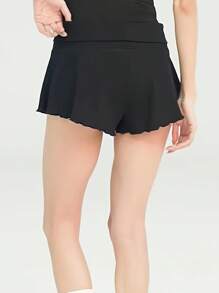 Daydance Shorts de ballet para mujeres adultas, cintura alta, con vuelo, pantalones de danza de punto
