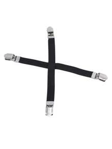 4 pièces Fixateurs de draps de lit réglables avec boucles anti-glissement - Clips faciles à utiliser pour canapé et nappe avec sangles réglables - Blanc, et essentiels de maison durables