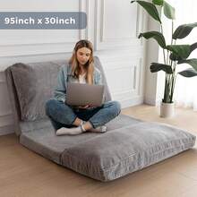 MAXYOYO - Puf plegable para sofá, cama, colchón de piso para adultos, grueso y largo con funda lavable con, gris, 30 x 95 pulgadas - Estrella Lunar - Ver 9