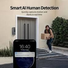 Sonnette vidéo intelligente sans fil Tuya - Système de sécurité domestique avec sonnerie, Wi-Fi 2,4 G, vision nocturne, audio bidirectionnel, notifications en temps réel, transformation vocale, stockage sur le cloud et carte SD pour une utilisation intérieure et extérieure, système de sécurité intérieur | Sonnette sans fil pour smartphone pour l'entrée